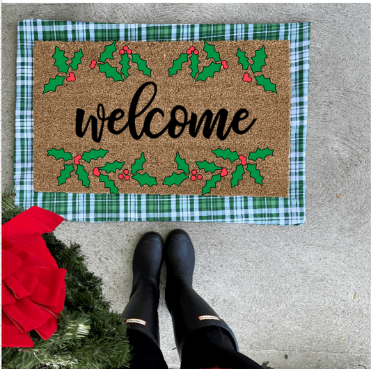 Welcome holly doormat