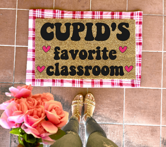 Cupid’s Favorite Classroom Doormat, valentines day, cute doormat, valentines day mat, valentine, heart doormat, love doormat