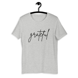 Grateful Short-Sleeve Unisex T-Shirt, Friendsgiving shirt, thanksgiving shirt, cute shirt