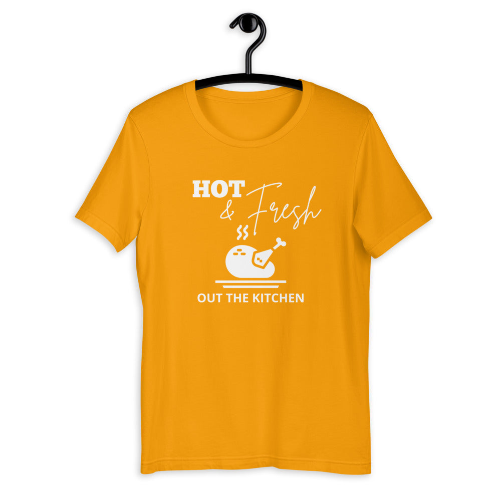 Hot & Fresh out the kitchen Short-Sleeve Unisex T-Shirt, Friendsgiving shirt, thanksgiving shirt, punny shirt