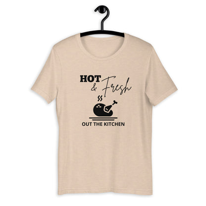 Hot & Fresh out the kitchen Short-Sleeve Unisex T-Shirt, Friendsgiving shirt, thanksgiving shirt, punny shirt