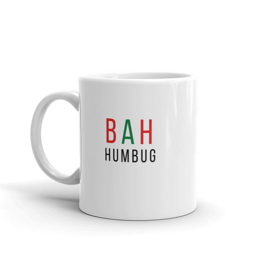 BAH humbug mug, cute mug, festive mug, christmas mug, punny mug, holiday mug