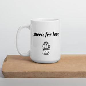 Succa for love mug, cute mug, valentines mug, cactus mug