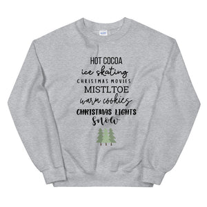 Winter favorites Unisex Sweatshirt, christmas shirt, punny shirt, holiday shirt