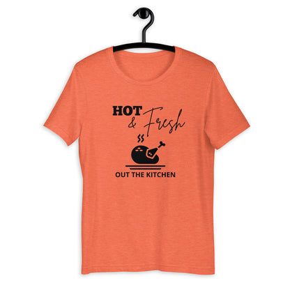 Hot & Fresh out the kitchen Short-Sleeve Unisex T-Shirt, Friendsgiving shirt, thanksgiving shirt, punny shirt
