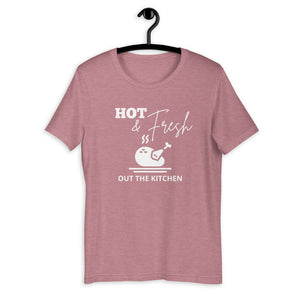 Hot & Fresh out the kitchen Short-Sleeve Unisex T-Shirt, Friendsgiving shirt, thanksgiving shirt, punny shirt