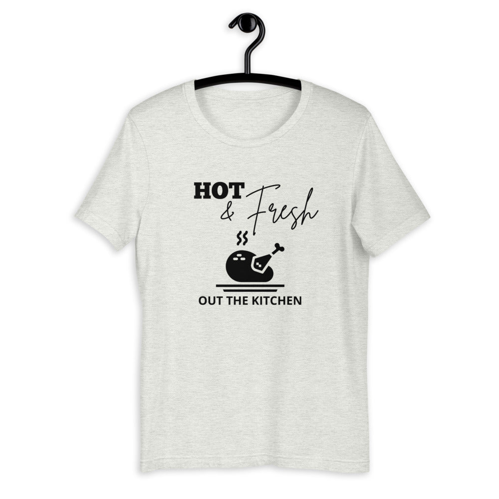 Hot & Fresh out the kitchen Short-Sleeve Unisex T-Shirt, Friendsgiving shirt, thanksgiving shirt, punny shirt