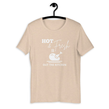Hot & Fresh out the kitchen Short-Sleeve Unisex T-Shirt, Friendsgiving shirt, thanksgiving shirt, punny shirt