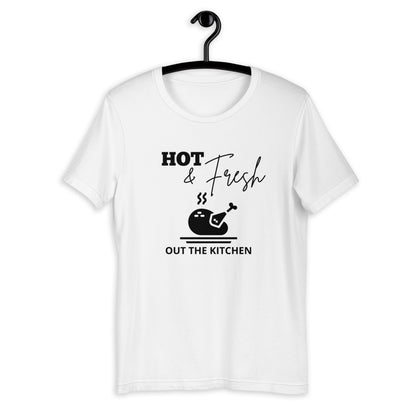 Hot & Fresh out the kitchen Short-Sleeve Unisex T-Shirt, Friendsgiving shirt, thanksgiving shirt, punny shirt