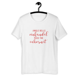 Jingle bells wine shirt Short-Sleeve Unisex T-Shirt, christmas shirt, punny shirt, holiday shirt