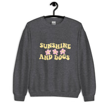 Load image into Gallery viewer, Sunshine and dogs Unisex Sweatshirt, cute shirt, dog lover, dog mom, beach shirt
