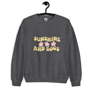 Sunshine and dogs Unisex Sweatshirt, cute shirt, dog lover, dog mom, beach shirt