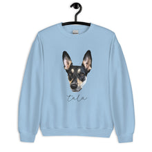 Load image into Gallery viewer, Personalized Pet Photo and Name Large Portrait Sweatshirt, Custom Sweatshirt, Dog lover shirt, Spring Pullover, Dog Lover Gift
