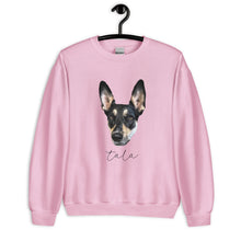 Load image into Gallery viewer, Personalized Pet Photo and Name Large Portrait Sweatshirt, Custom Sweatshirt, Dog lover shirt, Spring Pullover, Dog Lover Gift
