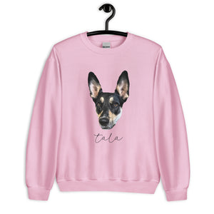 Personalized Pet Photo and Name Large Portrait Sweatshirt, Custom Sweatshirt, Dog lover shirt, Spring Pullover, Dog Lover Gift