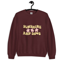 Load image into Gallery viewer, Sunshine and dogs Unisex Sweatshirt, cute shirt, dog lover, dog mom, beach shirt
