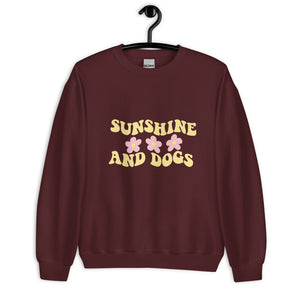 Sunshine and dogs Unisex Sweatshirt, cute shirt, dog lover, dog mom, beach shirt