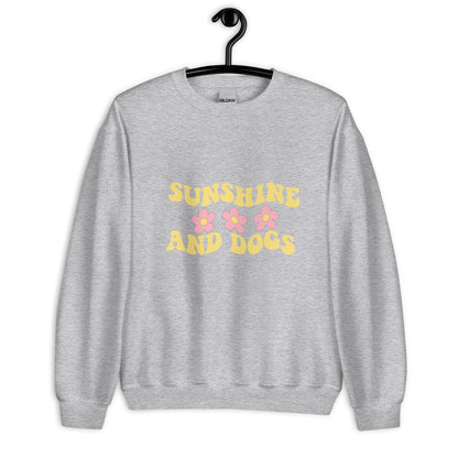 Sunshine and dogs Unisex Sweatshirt, cute shirt, dog lover, dog mom, beach shirt