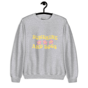 Sunshine and dogs Unisex Sweatshirt, cute shirt, dog lover, dog mom, beach shirt