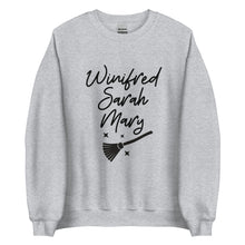 Load image into Gallery viewer, Winifred, Sarah, Mary Hocus Pocus Sweatshirt, halloween shirt, fall shirt, halloween movies
