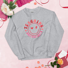 Load image into Gallery viewer, Teaching Sweethearts Rocker Sweatshirt, Valentines Teacher Sweatshirt, Valentines Day Teacher Shirt, Teacher Valentines Gift
