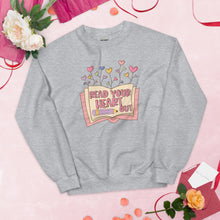 Load image into Gallery viewer, Read Your Heart Out Teacher Sweatshirt, Valentines Teacher Sweatshirt, Spring Teacher Shirt, Teacher Gift, Teacher Valentines Gift
