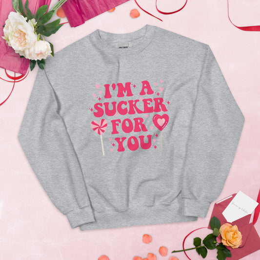 I&#39;m A Sucker For You Sweatshirt, Valentines Shirt, Retro Valentines Shirt, Funny Valentines Shirt, Single Valentines, Gift for Her