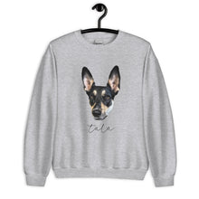 Load image into Gallery viewer, Personalized Pet Photo and Name Large Portrait Sweatshirt, Custom Sweatshirt, Dog lover shirt, Spring Pullover, Dog Lover Gift
