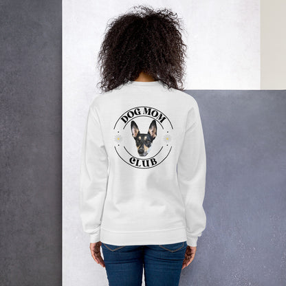 Personalized Pet Photo and Name Dog Mom Back Design Sweatshirt, Custom Sweatshirt, Dog lover shirt, Spring Pullover, Dog Lover Gift