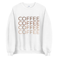 Load image into Gallery viewer, MULTIPLE COLORS AVAILABLE - Coffee multicolored Unisex Sweatshirt, cute shirt, coffee lover
