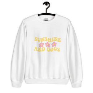 Sunshine and dogs Unisex Sweatshirt, cute shirt, dog lover, dog mom, beach shirt