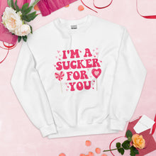 Load image into Gallery viewer, I&#39;m A Sucker For You Sweatshirt, Valentines Shirt, Retro Valentines Shirt, Funny Valentines Shirt, Single Valentines, Gift for Her
