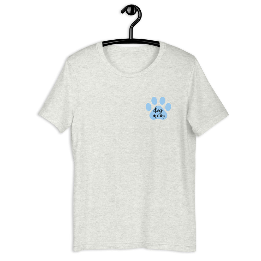 Dog mom blue paw Short-Sleeve Unisex T-Shirt, gift for her, mothers day