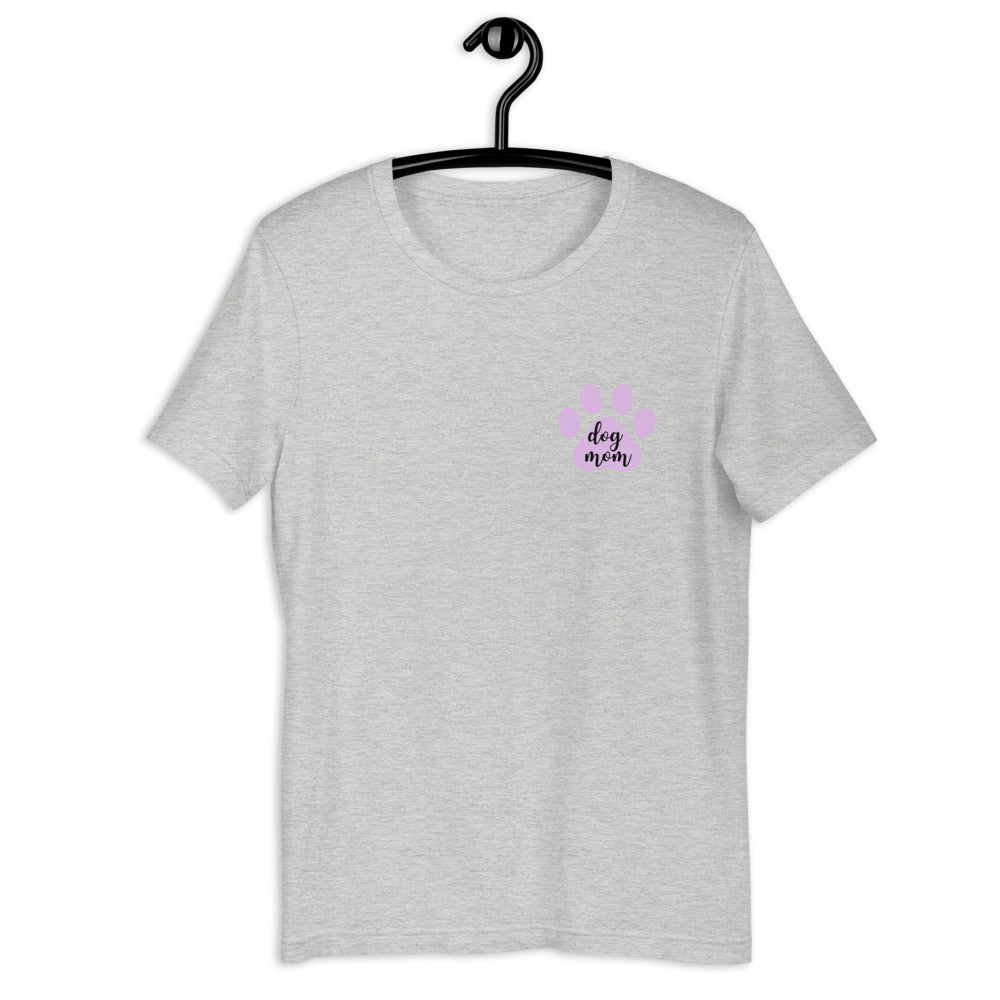 Dog mom purple paw Short-Sleeve Unisex T-Shirt, gift for her, mothers day