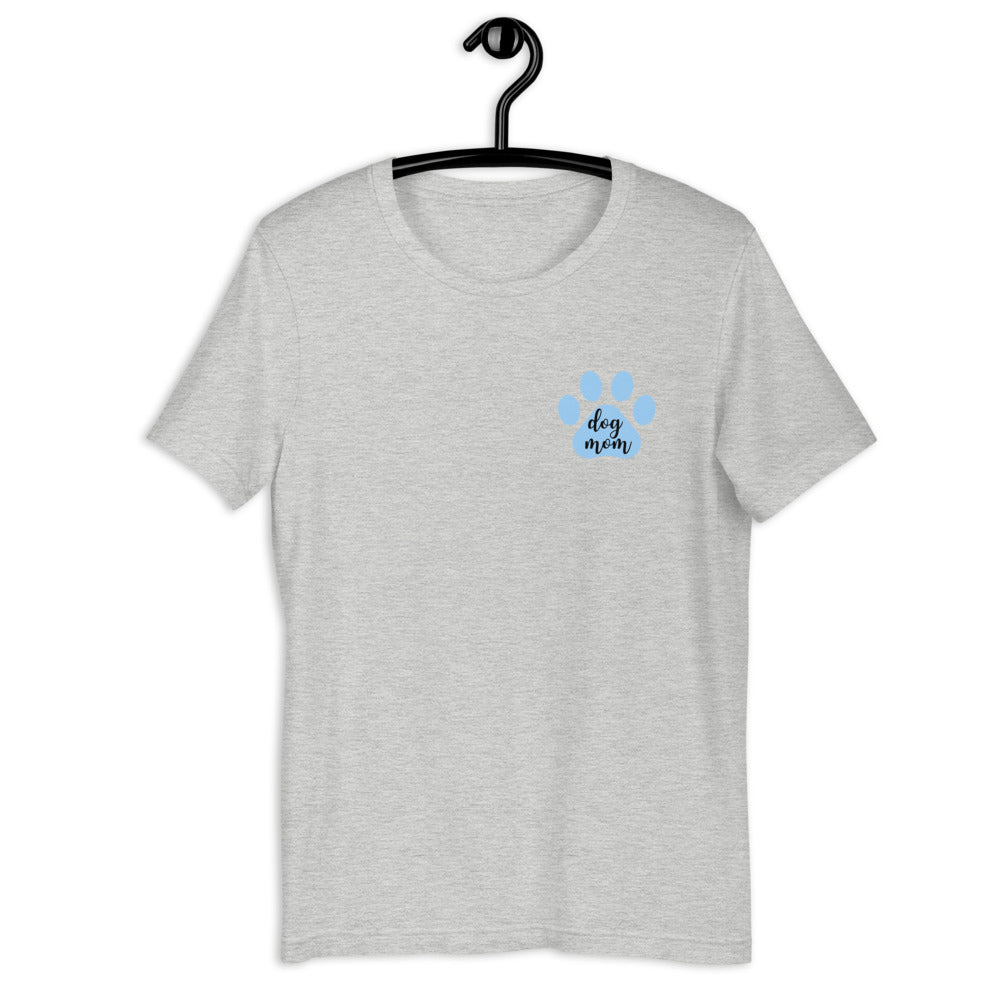 Dog mom blue paw Short-Sleeve Unisex T-Shirt, gift for her, mothers day