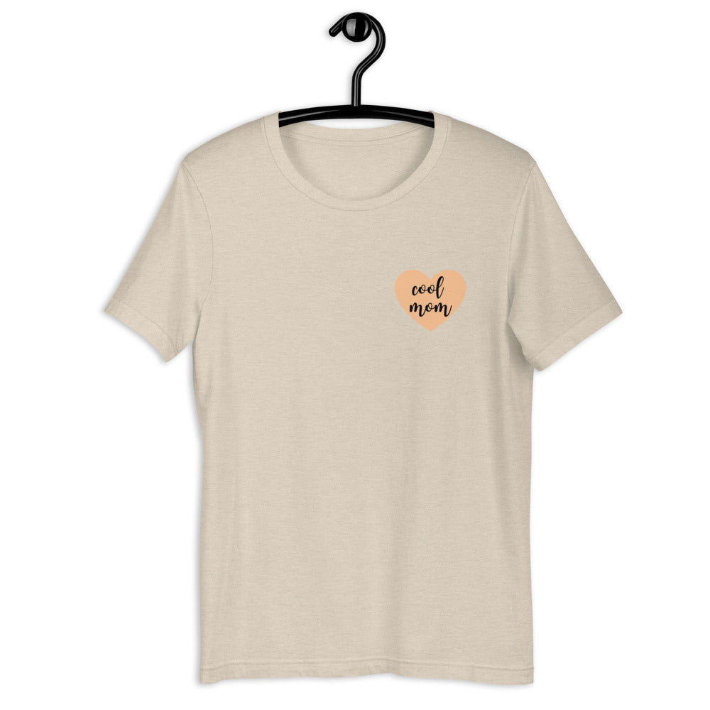 Cool mom orange heart Short-Sleeve Unisex T-Shirt, gift for her, mothers day