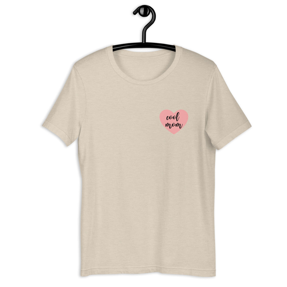 Cool mom pink heart Short-Sleeve Unisex T-Shirt, gift for her, mothers day