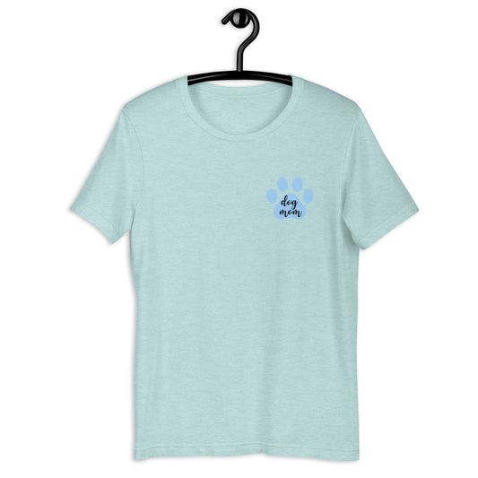 Dog mom blue paw Short-Sleeve Unisex T-Shirt, gift for her, mothers day