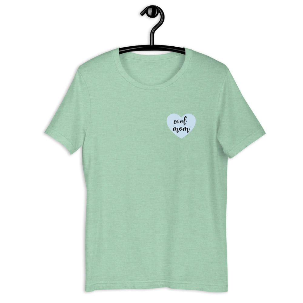 Cool mom blue heart Short-Sleeve Unisex T-Shirt, gift for her, mothers day