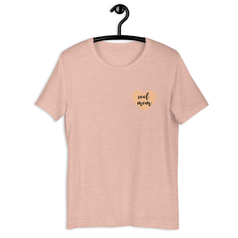 Cool mom orange heart Short-Sleeve Unisex T-Shirt, gift for her, mothers day