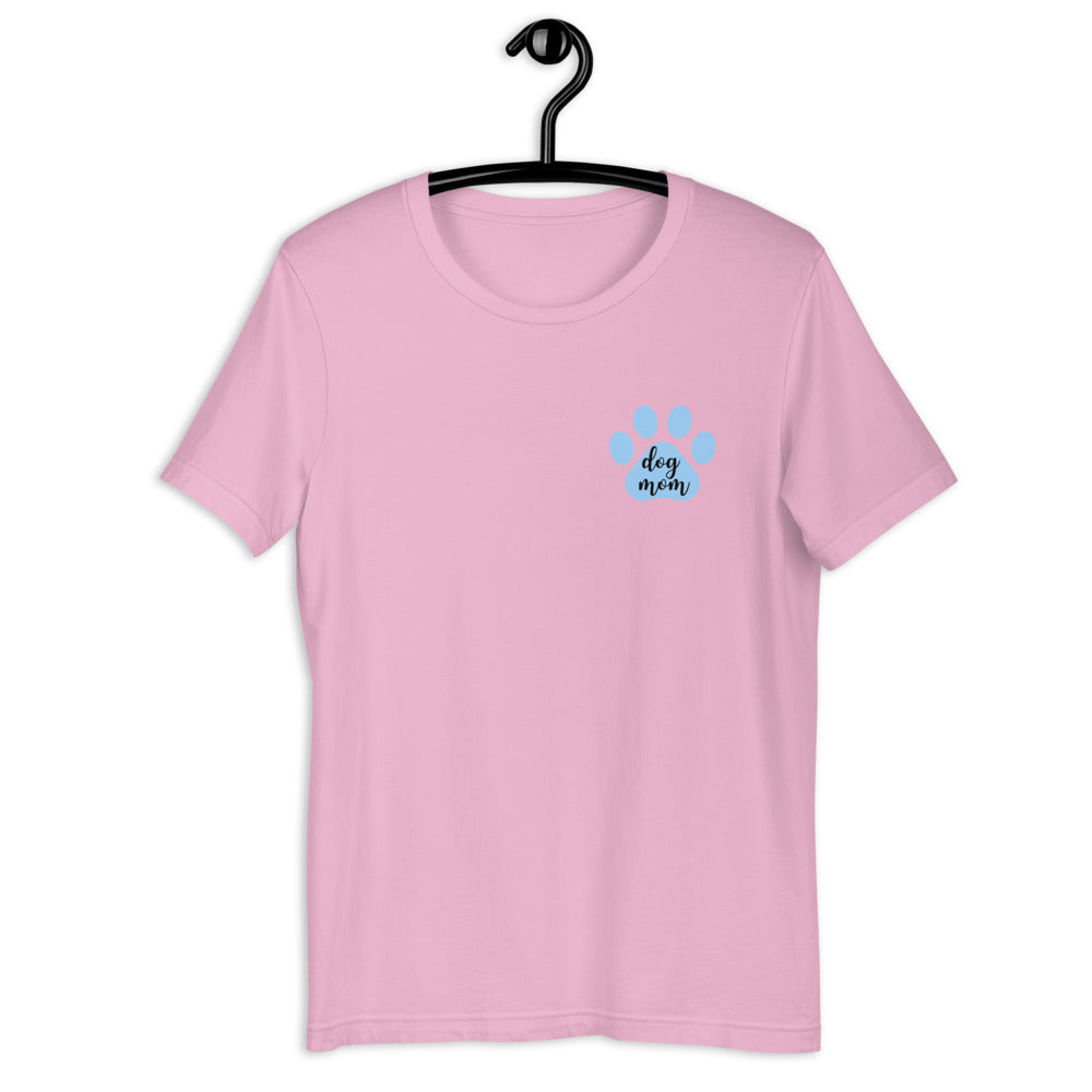 Dog mom blue paw Short-Sleeve Unisex T-Shirt, gift for her, mothers day
