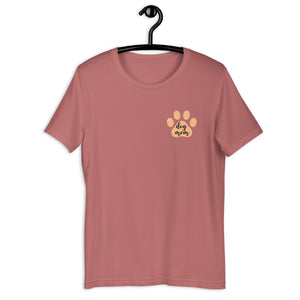 Dog mom orange paw Short-Sleeve Unisex T-Shirt, gift for her, mothers day