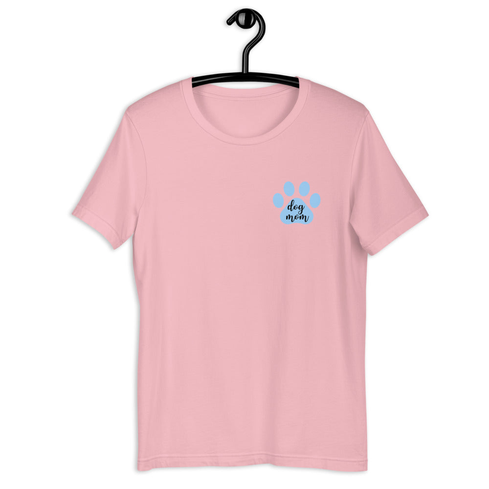 Dog mom blue paw Short-Sleeve Unisex T-Shirt, gift for her, mothers day