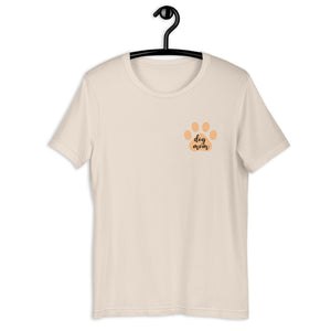 Dog mom orange paw Short-Sleeve Unisex T-Shirt, gift for her, mothers day