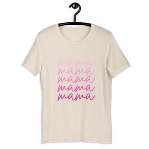 Pink script mama Short-Sleeve Unisex T-Shirt, gift for her, mothers day