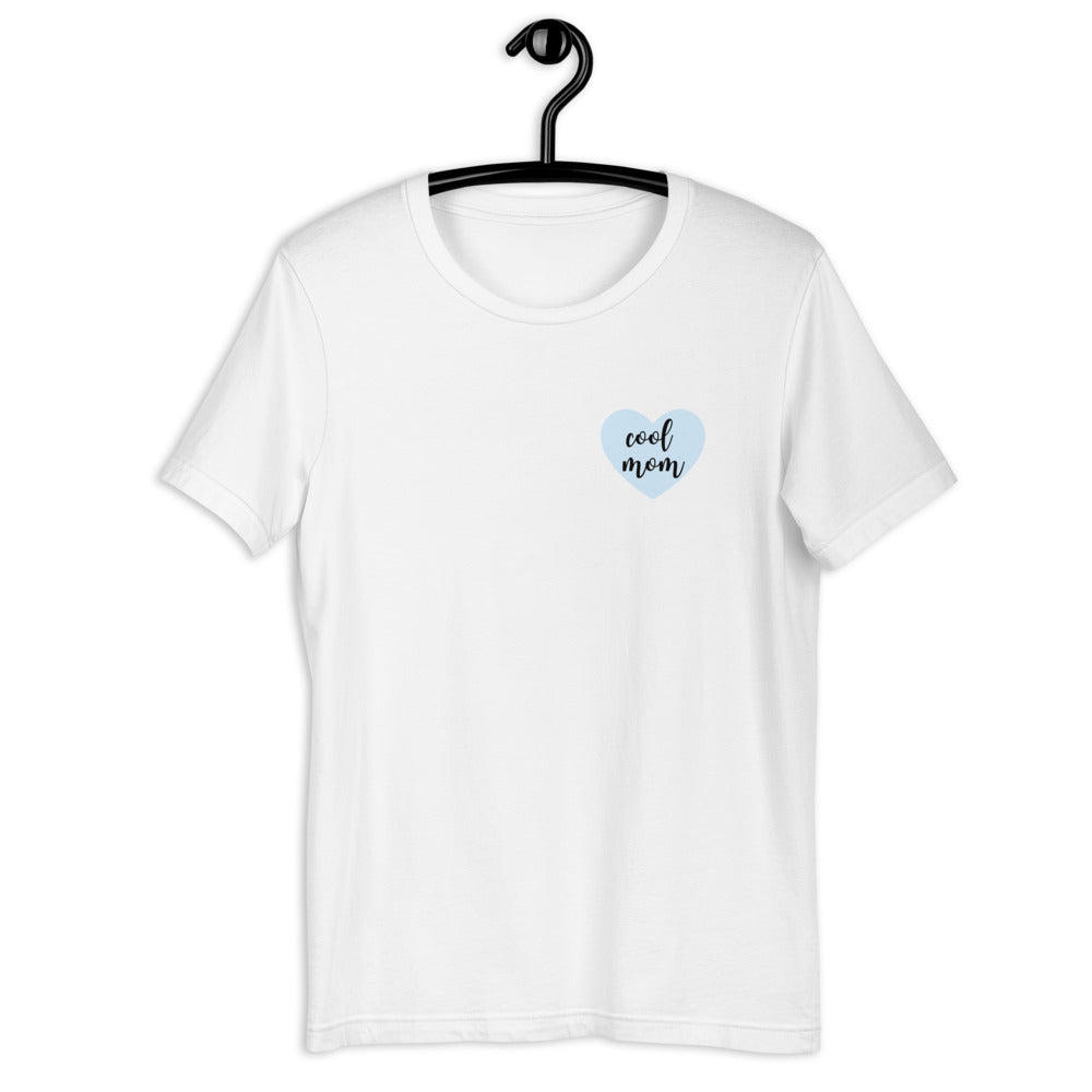 Cool mom blue heart Short-Sleeve Unisex T-Shirt, gift for her, mothers day