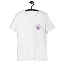 Load image into Gallery viewer, Dog mom purple paw Short-Sleeve Unisex T-Shirt, gift for her, mothers day
