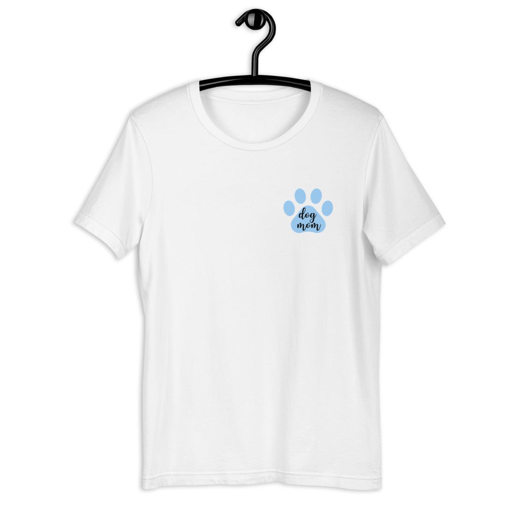 Dog mom blue paw Short-Sleeve Unisex T-Shirt, gift for her, mothers day