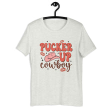 Load image into Gallery viewer, Pucker Up Cowboy Western Valentine T-shirt, Retro Valentines Shirt, Funny Shirt, Single Valentines, Country Shirt, Gift for Her
