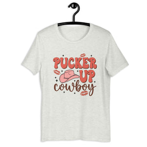 Pucker Up Cowboy Western Valentine T-shirt, Retro Valentines Shirt, Funny Shirt, Single Valentines, Country Shirt, Gift for Her